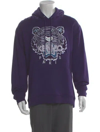 Pre-owned Kenzo Graphic Print Crew Neck Hoodie W/ Tags In Purple