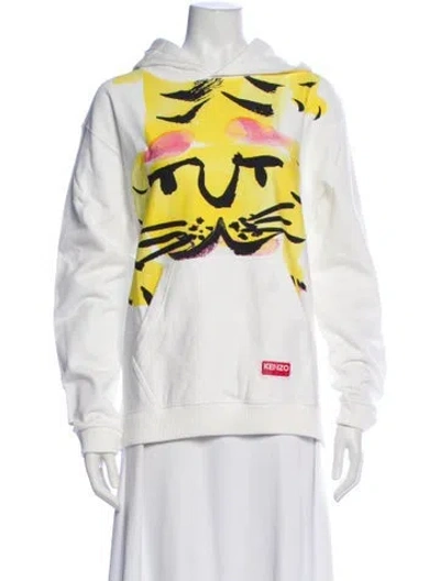 Pre-owned Kenzo Graphic Print Crew Neck Hoodie W/ Tags In Yellow