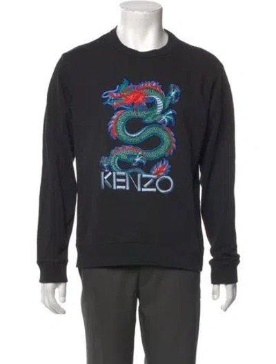 Pre-owned Kenzo Graphic Print Crew Neck Pullover In Black
