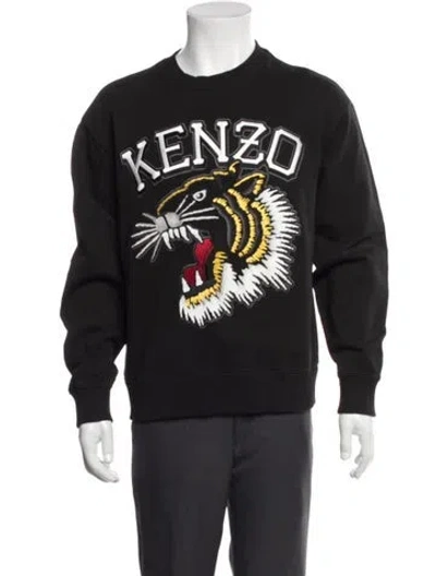 Pre-owned Kenzo Graphic Print Crew Neck Pullover In Black/blue/red