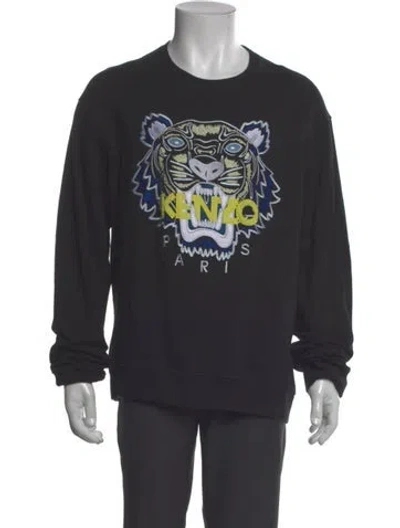 Pre-owned Kenzo Graphic Print Crew Neck Pullover In Gray