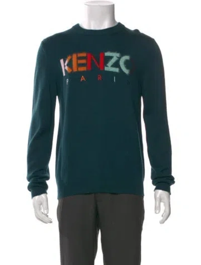 Pre-owned Kenzo Graphic Print Crew Neck Pullover In Green