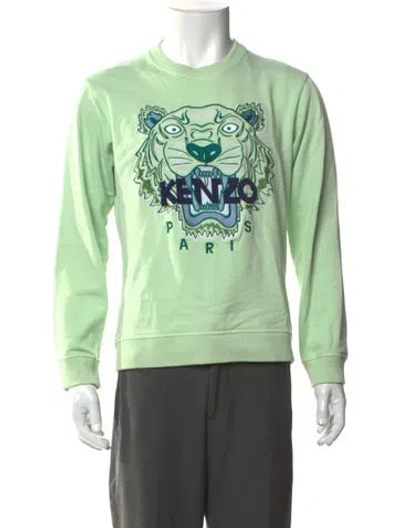 Pre-owned Kenzo Graphic Print Crew Neck Pullover In Green