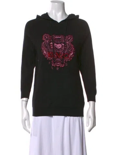 Pre-owned Kenzo Graphic Print Crew Neck Sweater In Black