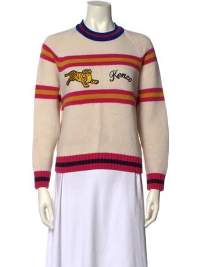 Pre-owned Kenzo Graphic Print Crew Neck Sweater In Multi