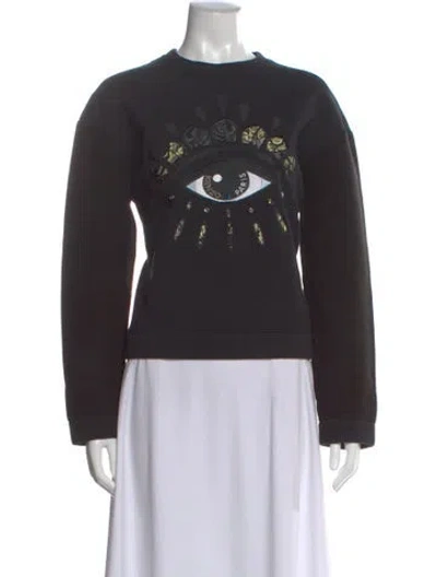 Pre-owned Kenzo Graphic Print Crew Neck Sweater In Multi