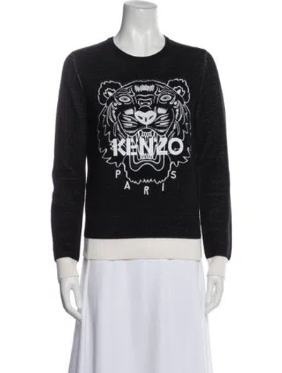 Pre-owned Kenzo Graphic Print Crew Neck Sweater In Multi