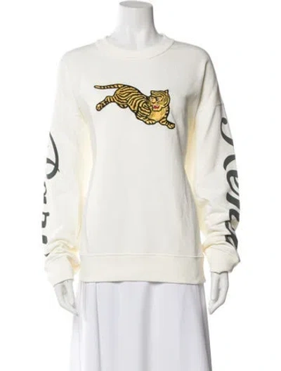 Pre-owned Kenzo Graphic Print Crew Neck Sweater In Neutral