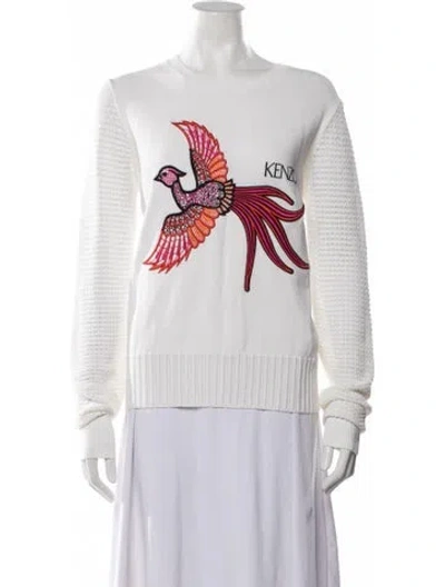Pre-owned Kenzo Graphic Print Crew Neck Sweater In Neutral