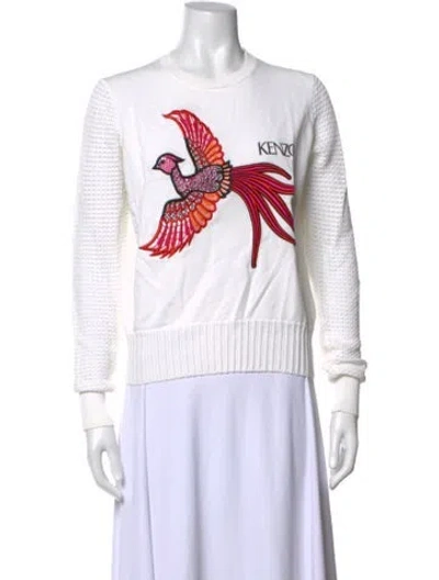 Pre-owned Kenzo Graphic Print Crew Neck Sweater In Neutral