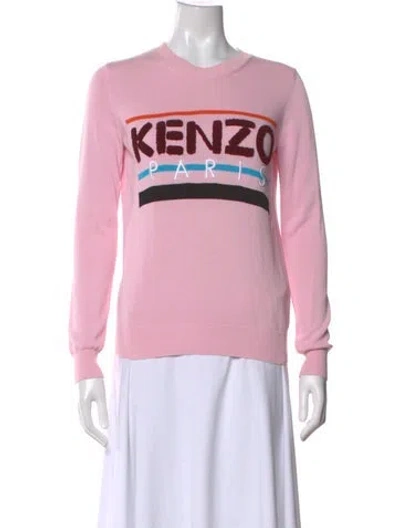 Pre-owned Kenzo Graphic Print Crew Neck Sweater W/ Tags In Pink