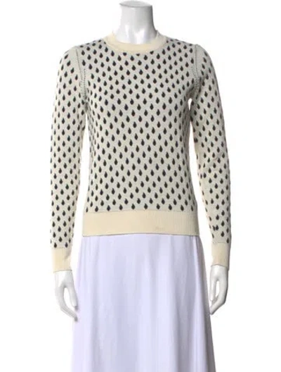 Pre-owned Kenzo Graphic Print Crew Neck Sweater In White