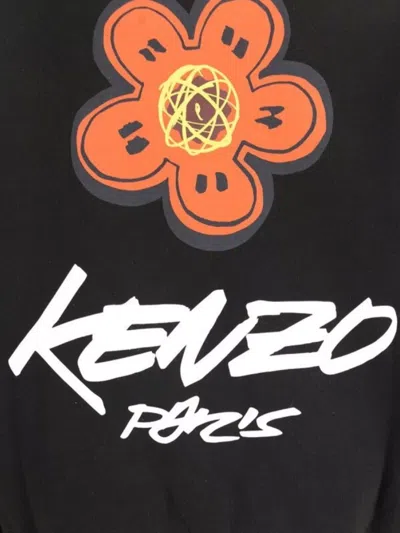 Kenzo Graphic Print Crew Neck Sweatshirt In Black