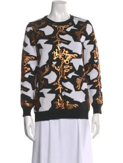 Pre-owned Kenzo Graphic Print Crew Neck Sweatshirt In Black