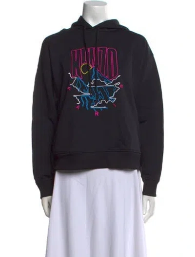 Pre-owned Kenzo Graphic Print Crew Neck Sweatshirt In Black
