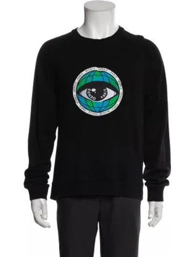Pre-owned Kenzo Graphic Print Crew Neck Sweatshirt In Black