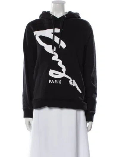 Pre-owned Kenzo Graphic Print Crew Neck Sweatshirt In Black