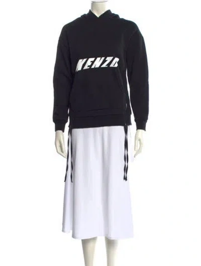 Pre-owned Kenzo Graphic Print Crew Neck Sweatshirt In Black