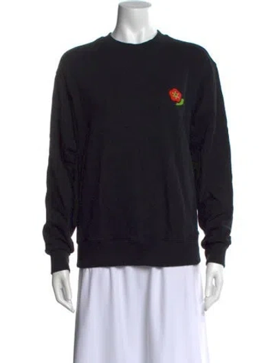 Pre-owned Kenzo Graphic Print Crew Neck Sweatshirt In Black