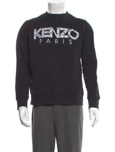 Pre-owned Kenzo Graphic Print Crew Neck Sweatshirt In Black