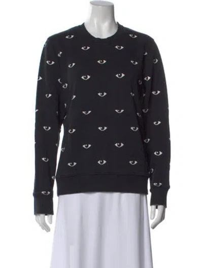 Pre-owned Kenzo Graphic Print Crew Neck Sweatshirt In Black