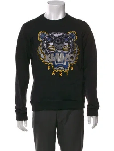 Pre-owned Kenzo Graphic Print Crew Neck Sweatshirt In Black