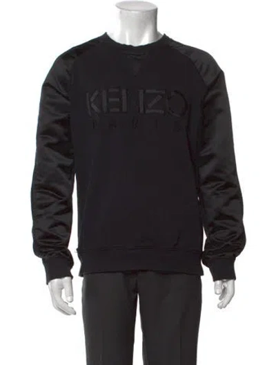 Pre-owned Kenzo Graphic Print Crew Neck Sweatshirt In Black