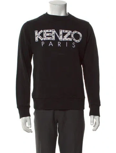 Pre-owned Kenzo Graphic Print Crew Neck Sweatshirt In Black