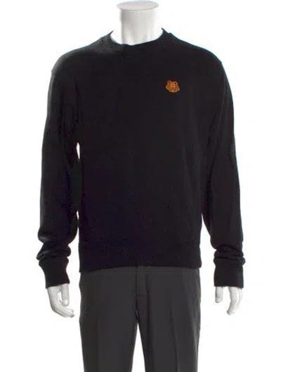 Pre-owned Kenzo Graphic Print Crew Neck Sweatshirt In Black