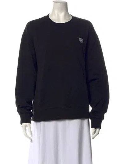 Pre-owned Kenzo Graphic Print Crew Neck Sweatshirt In Black