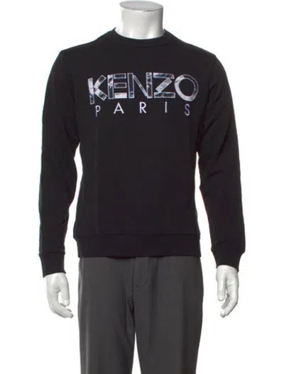 Pre-owned Kenzo Graphic Print Crew Neck Sweatshirt In Black