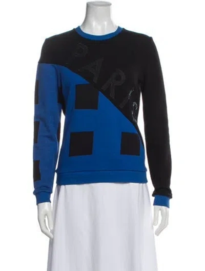 Pre-owned Kenzo Graphic Print Crew Neck Sweatshirt In Blue