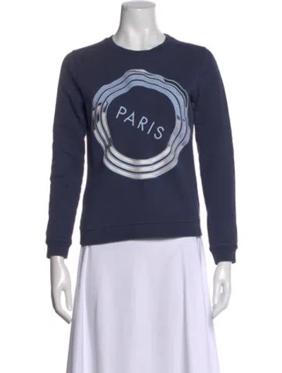 Pre-owned Kenzo Graphic Print Crew Neck Sweatshirt In Blue