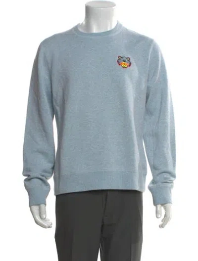 Pre-owned Kenzo Graphic Print Crew Neck Sweatshirt In Blue