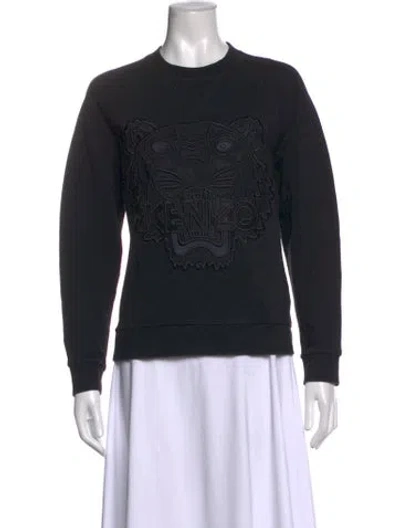 Pre-owned Kenzo Graphic Print Crew Neck Sweatshirt In Blue