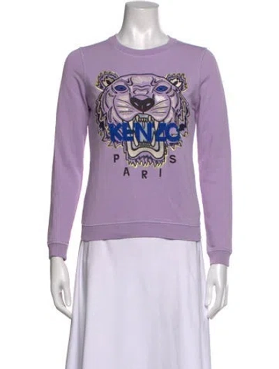 Pre-owned Kenzo Graphic Print Crew Neck Sweatshirt In Blue