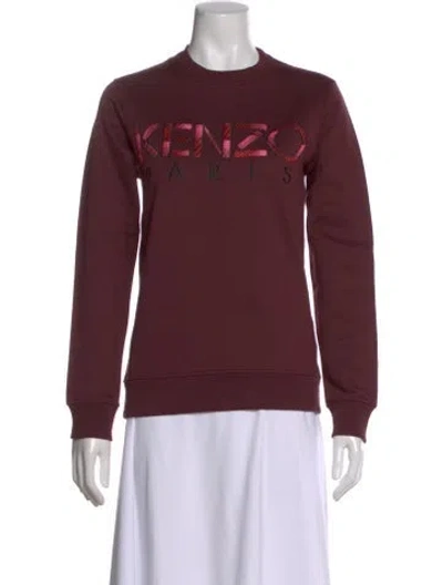 Pre-owned Kenzo Graphic Print Crew Neck Sweatshirt In Burgundy