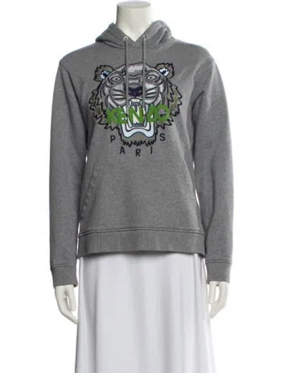 Pre-owned Kenzo Graphic Print Crew Neck Sweatshirt In Gray