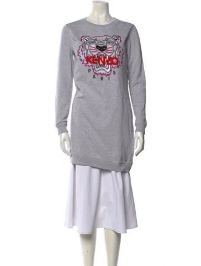 Pre-owned Kenzo Graphic Print Crew Neck Sweatshirt In Gray