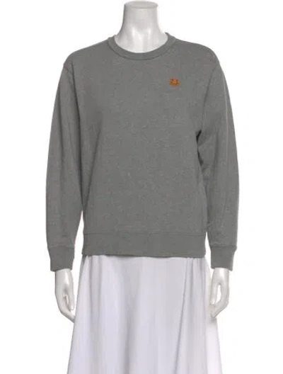 Pre-owned Kenzo Graphic Print Crew Neck Sweatshirt In Gray