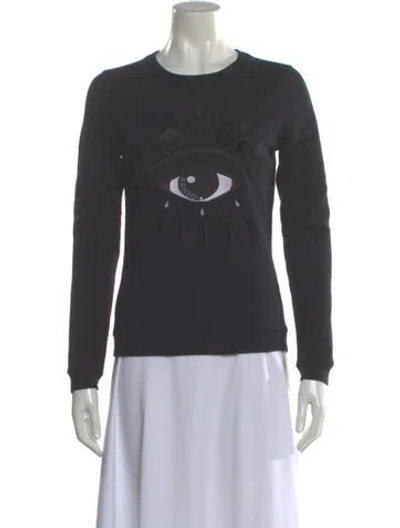 Pre-owned Kenzo Graphic Print Crew Neck Sweatshirt In Gray