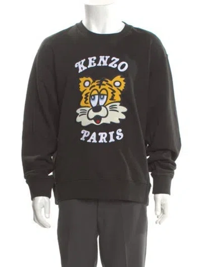 Pre-owned Kenzo Graphic Print Crew Neck Sweatshirt In Gray