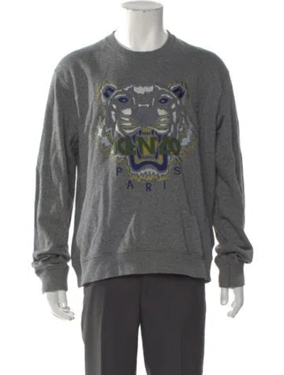Pre-owned Kenzo Graphic Print Crew Neck Sweatshirt In Gray