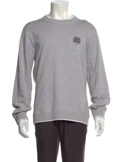 Pre-owned Kenzo Graphic Print Crew Neck Sweatshirt In Gray