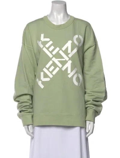 Pre-owned Kenzo Graphic Print Crew Neck Sweatshirt In Green