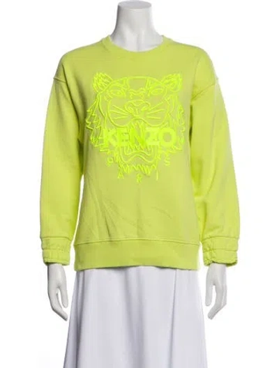 Pre-owned Kenzo Graphic Print Crew Neck Sweatshirt In Green