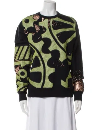 Pre-owned Kenzo Graphic Print Crew Neck Sweatshirt In Green