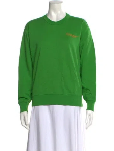 Pre-owned Kenzo Graphic Print Crew Neck Sweatshirt In Green