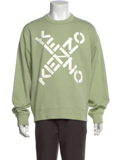 Pre-owned Kenzo Graphic Print Crew Neck Sweatshirt In Green