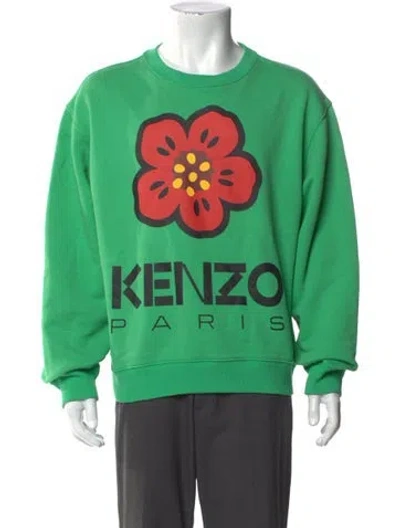 Pre-owned Kenzo Graphic Print Crew Neck Sweatshirt In Green